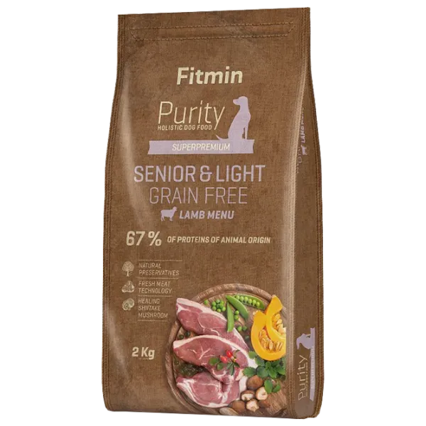 Корм для собак сухой Fitmin Purity GF Senior-Малоподвижный 2 кг/ Ягненок photo 1