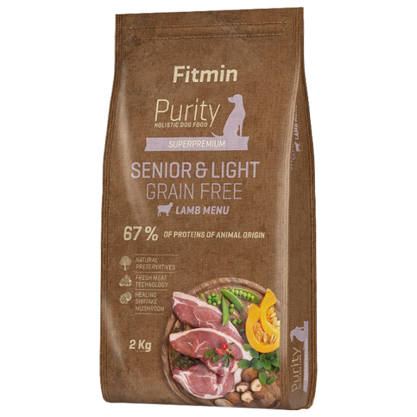 Корм для собак сухой Fitmin Purity GF Senior-Малоподвижный 2 кг/ Ягненок photo 1