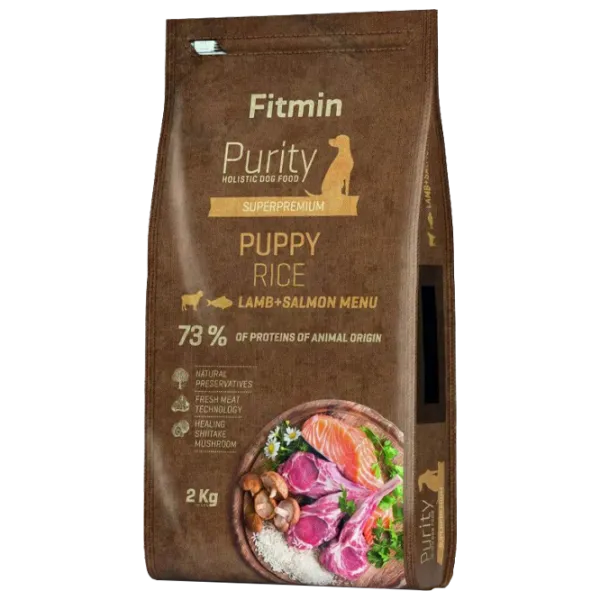 Корм для собак сухой Fitmin Purity Rice щенок 2 кг/ ягненок, лосось photo 1