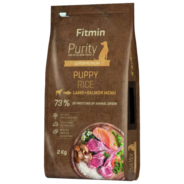 Корм для собак сухой Fitmin Purity Rice щенок 2 кг/ ягненок, лосось photo 1