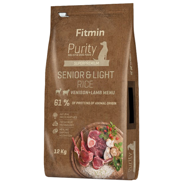 Корм для собак сухой Fitmin Purity Rice Senior-Light  12 кг / Оленина photo 1