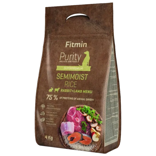 Корм для собак сухой Fitmin Purity Rise Semimoist 4 кг/ Кролик, ягненок photo 1