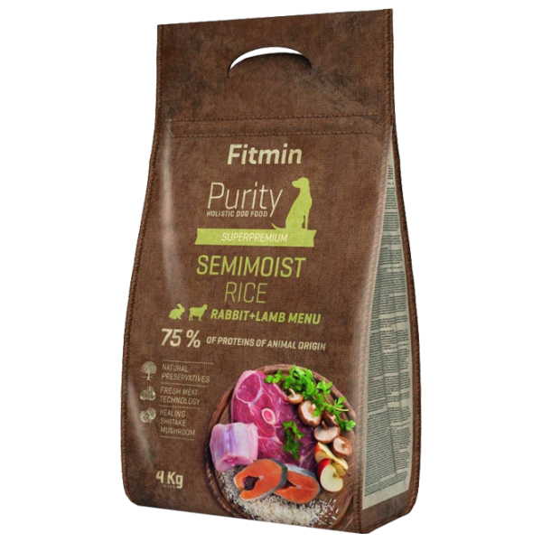 Корм для собак сухой Fitmin Purity Rise Semimoist 4 кг/ Кролик, ягненок photo 1