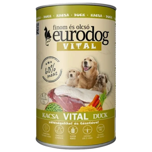 Hrană pentru câini umedă Eurodog 2297 1.24 kg/ Rață photo 1