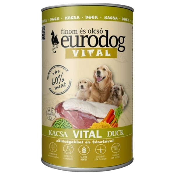 Hrană pentru câini umedă Eurodog 2297 1.24 kg/ Rață photo 1