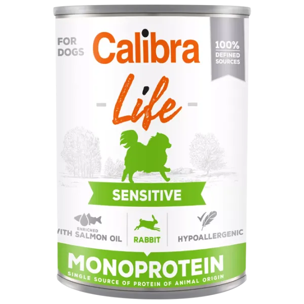 Корм для собак влажный Calibra Dog Life can Sensitive 0.4 кг/ Кролик photo 1