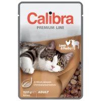 Корм для кошек влажный Calibra Cat pouch Premium Adult 0.1 кг/ Ягненок, птица