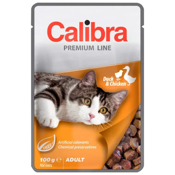 Корм для кошек влажный Calibra Cat pouch Premium Adult 0.1 кг/ Утка, курица photo 1 Корм для кошек влажный Calibra Cat pouch Premium Adult 0.1 кг/ Утка, курица photo 1