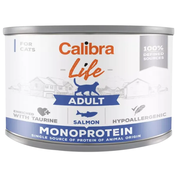 Корм для кошек влажный Calibra Cat Life can Adult 0.2 кг/ Лосось photo 1