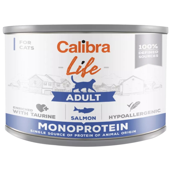 Корм для кошек влажный Calibra Cat Life can Adult 0.2 кг/ Лосось photo 1