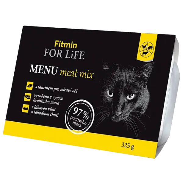 Hrană pentru pisici umedă Fitmin For Life Menu mix 0.325 kg/ Găină, porc, vită photo 1 Hrană pentru pisici umedă Fitmin For Life Menu mix 0.325 kg/ Găină, porc, vită photo 1
