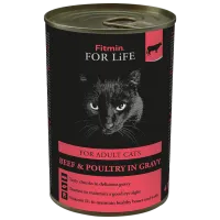 Hrană pentru pisici umedă Fitmin For Life Adult 0.415 kg/ Vită