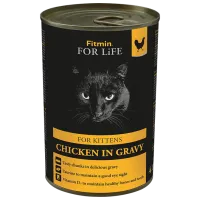Hrană pentru pisici umedă Fitmin For Life pisoi 0.415 kg/ Găină
