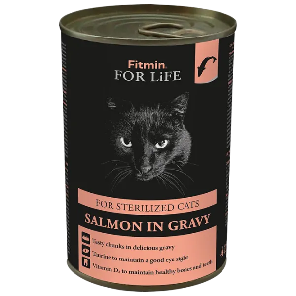 Корм для кошек влажный Fitmin For Life стерилизованные кошки 0.415 кг/ Лосось photo 1 Корм для кошек влажный Fitmin For Life стерилизованные кошки 0.415 кг/ Лосось photo 1