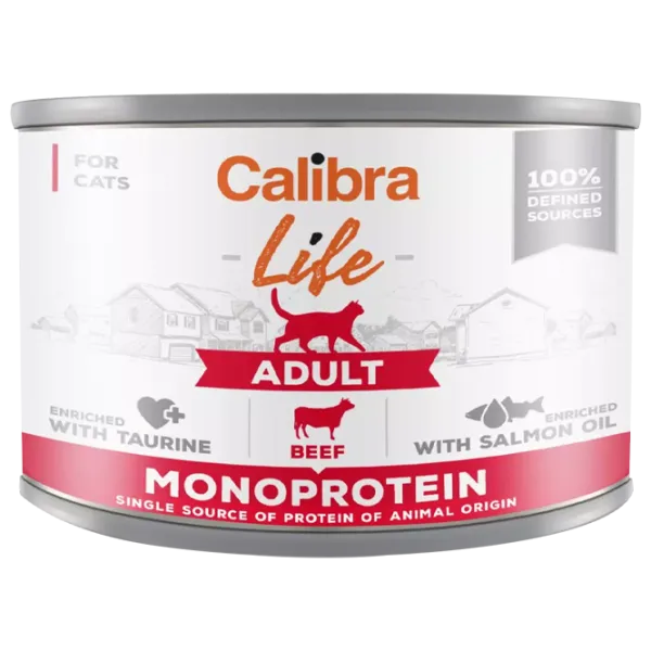 Корм для кошек влажный Calibra Cat Life can Adult 0.2 кг/ Говядина photo 1 Корм для кошек влажный Calibra Cat Life can Adult 0.2 кг/ Говядина photo 1
