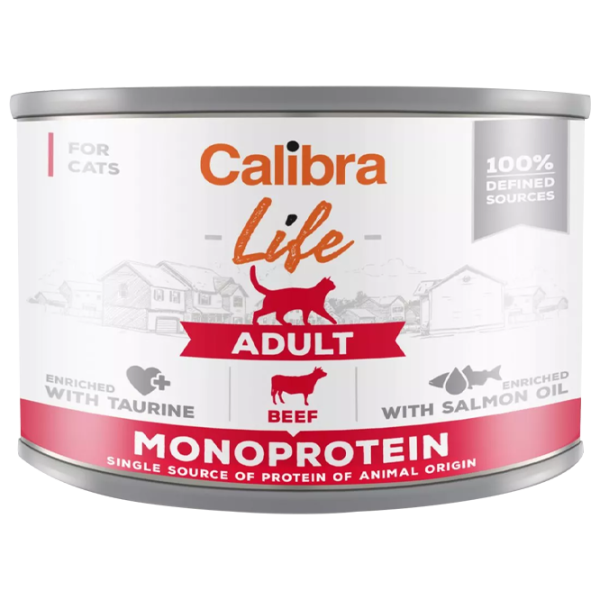 Корм для кошек влажный Calibra Cat Life can Adult 0.2 кг/ Говядина photo 1 Корм для кошек влажный Calibra Cat Life can Adult 0.2 кг/ Говядина photo 1