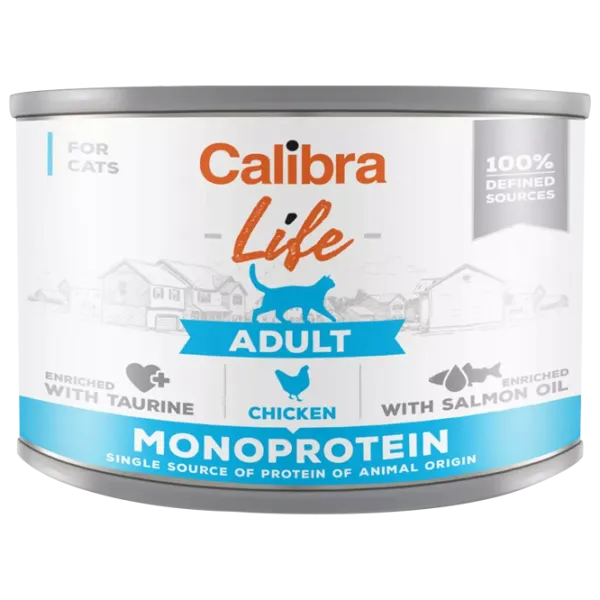Корм для кошек влажный Calibra Cat Life can Adult 0.2 кг/ Курица photo 1 Корм для кошек влажный Calibra Cat Life can Adult 0.2 кг/ Курица photo 1