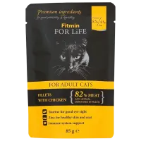 Корм для кошек влажный Fitmin For Life pouch Adult 85 г/ Курица
