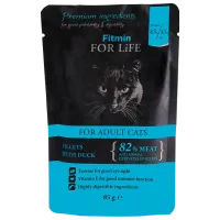Корм для кошек влажный Fitmin For Life pouch Adult 85 г/ Утка