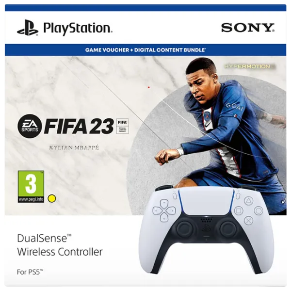 Геймпад Sony DualSense + FIFA23 Беспроводные / 16 buttons / Белый photo 1 Геймпад Sony DualSense + FIFA23 Беспроводные / 16 buttons / Белый photo 1