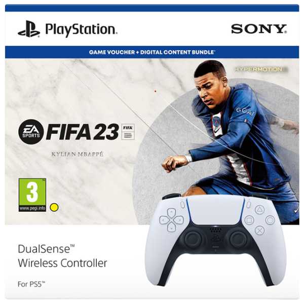 Геймпад Sony DualSense + FIFA23 Беспроводные / 16 buttons / Белый photo 1 Геймпад Sony DualSense + FIFA23 Беспроводные / 16 buttons / Белый photo 1