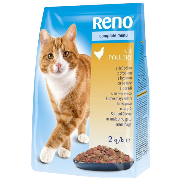 Hrană pentru pisici uscată Reno 2324 10 kg/ Găină photo 1 Hrană pentru pisici uscată Reno 2324 10 kg/ Găină photo 1