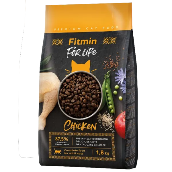 Корм для кошек сухой Fitmin For Life Adult 1027 1.8 кг/ Курица, рыба photo 1 Корм для кошек сухой Fitmin For Life Adult 1027 1.8 кг/ Курица, рыба photo 1