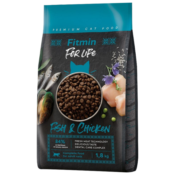 Корм для кошек сухой Fitmin For Life Adult 1028 1.8 кг/ Курица, рыба photo 1 Корм для кошек сухой Fitmin For Life Adult 1028 1.8 кг/ Курица, рыба photo 1