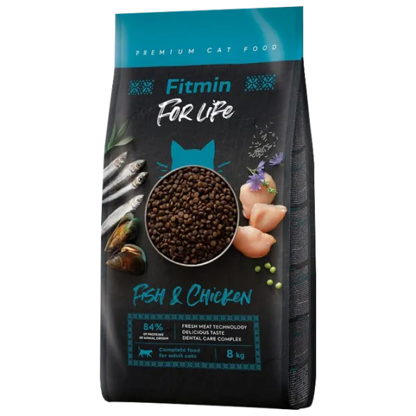 Корм для кошек сухой Fitmin For Life Adult 1028 8 кг/ Курица, рыба photo 1 Корм для кошек сухой Fitmin For Life Adult 1028 8 кг/ Курица, рыба photo 1