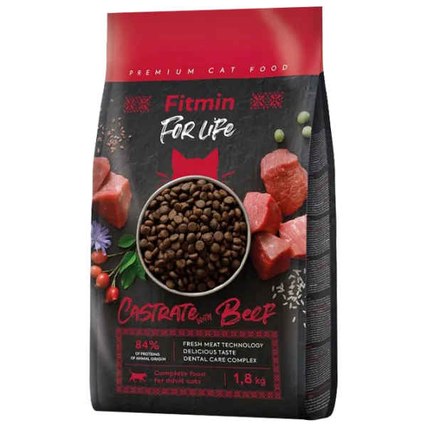 Корм для кошек сухой Fitmin For Life Castrate 1031 1.8 кг/ Говядина photo 1 Корм для кошек сухой Fitmin For Life Castrate 1031 1.8 кг/ Говядина photo 1