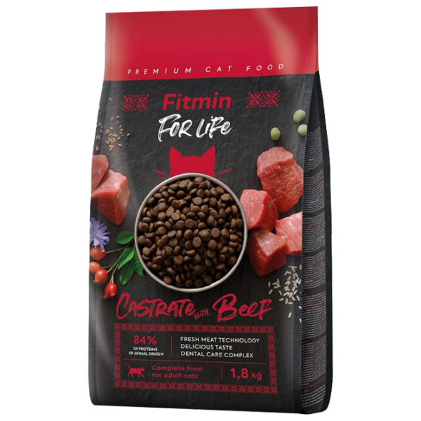 Корм для кошек сухой Fitmin For Life Castrate 1031 1.8 кг/ Говядина photo 1 Корм для кошек сухой Fitmin For Life Castrate 1031 1.8 кг/ Говядина photo 1