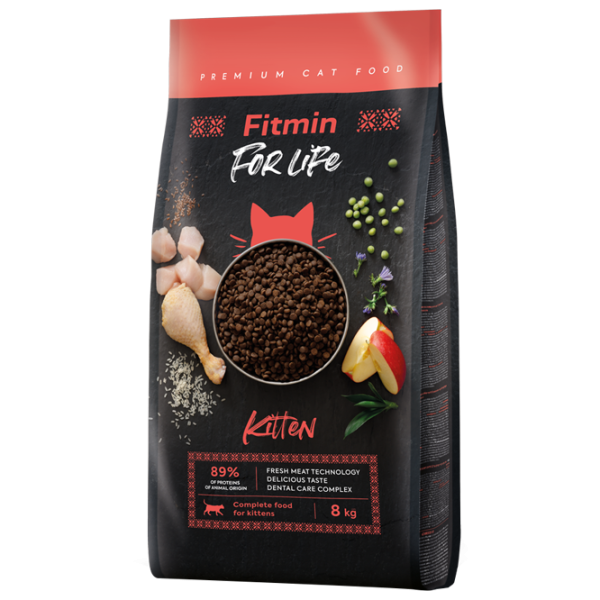 Hrană pentru pisici uscată Fitmin For Life pisoi 1033 8 kg/ Găină photo 1