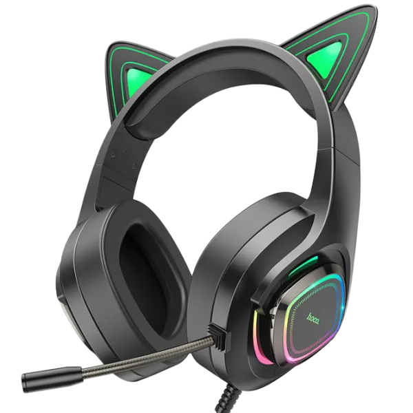 Наушники Hoco W107 Elf cat Черный Проводная/ Игровой photo 1 Наушники Hoco W107 Elf cat Черный Проводная/ Игровой photo 1