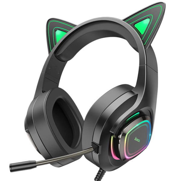 Наушники Hoco W107 Elf cat Черный Проводная/ Игровой photo 1 Наушники Hoco W107 Elf cat Черный Проводная/ Игровой photo 1