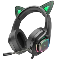 Căști Hoco W107 Elf cat Black Cu fir/ Gaming