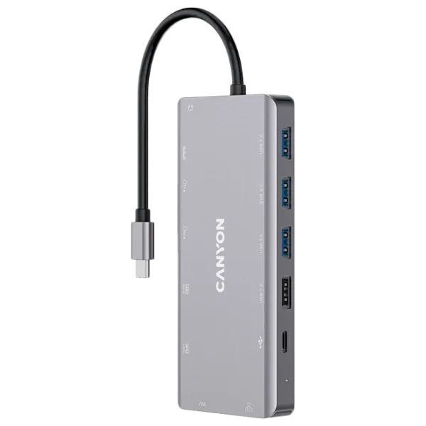 Адаптер Hub Canyon DS-12 USB Type-C/ Grey photo 1 Адаптер Hub Canyon DS-12 USB Type-C/ Grey photo 1