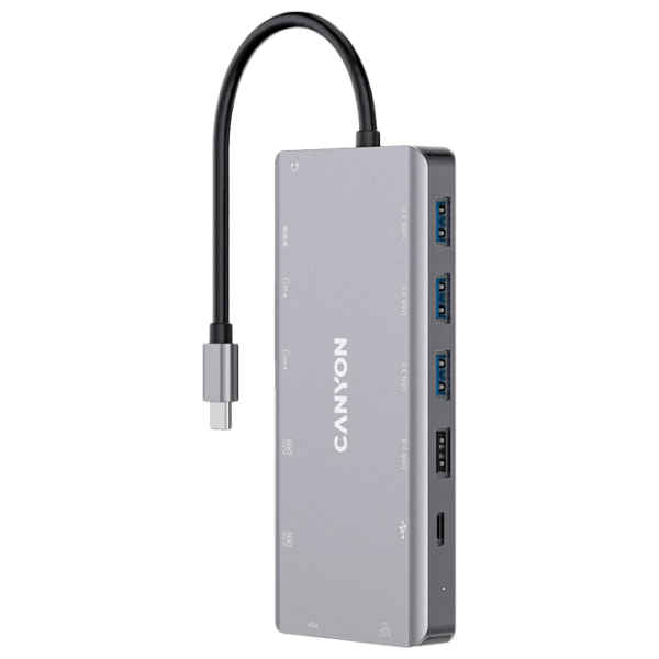 Адаптер Hub Canyon DS-12 USB Type-C/ Grey photo 1 Адаптер Hub Canyon DS-12 USB Type-C/ Grey photo 1
