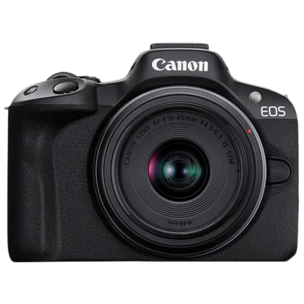 Cameră foto Canon EOS R50 RF-S 18-45 f/ 4.5-6.3 IS STM Kit CMOS/ Black photo 1 Cameră foto Canon EOS R50 RF-S 18-45 f/ 4.5-6.3 IS STM Kit CMOS/ Black photo 1