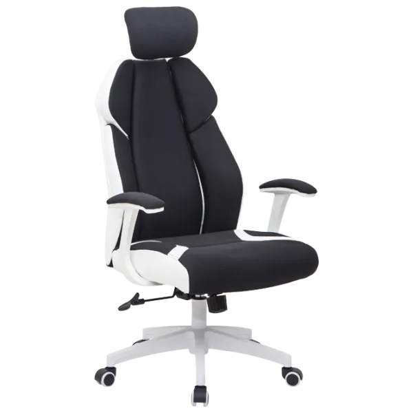 Fotoliu de birou Magnus CR 7029H Stofă, ECO piele/ Black White photo 1