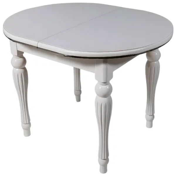 Кухонный стол раскладной Magnus DT A11 Дерево, стекло/ Белый photo 1 Кухонный стол раскладной Magnus DT A11 Дерево, стекло/ Белый photo 1