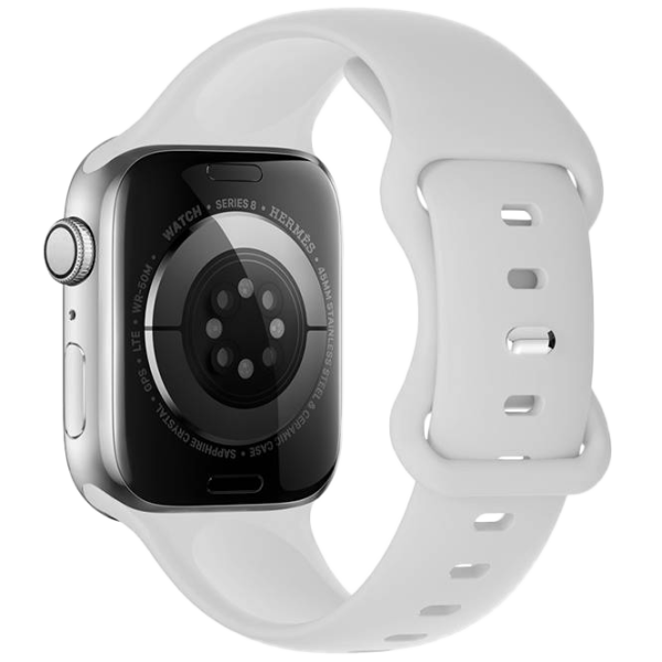 Ремешок Apple Watch WA15 Flexible series 8-character buckle solid color silicone strap Силикон/
42, 44, 45, 49 мм / Белый  photo 1