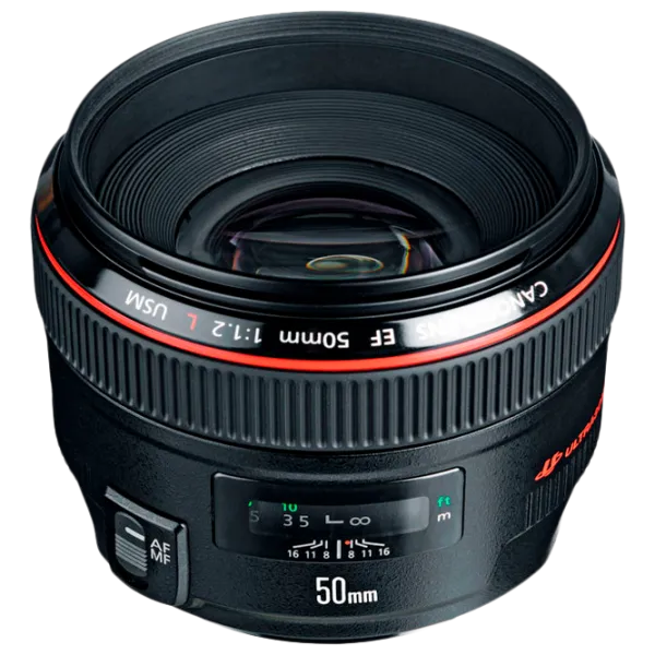 Объектив Canon EF 50mm f/ 1.2L USM Черный photo 1 Объектив Canon EF 50mm f/ 1.2L USM Черный photo 1