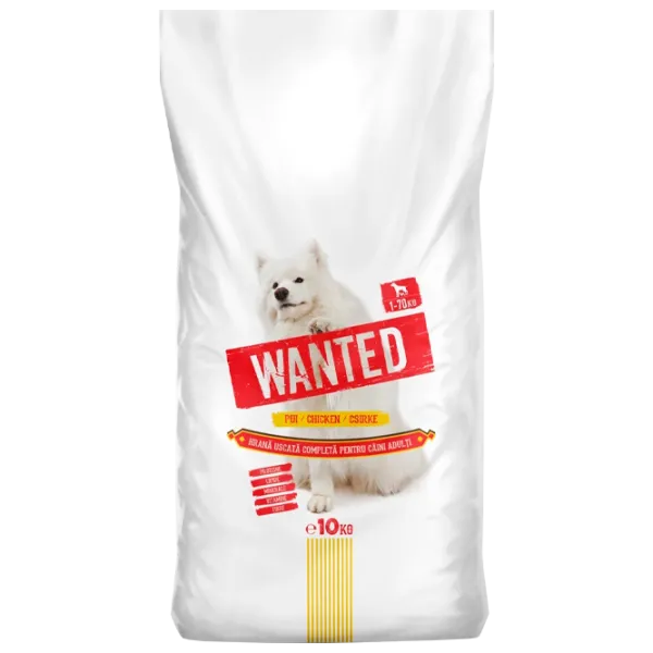 Hrană pentru câini uscată Wanted 6037 10 kg/ Găină photo 1