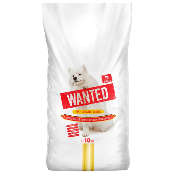 Hrană pentru câini uscată Wanted 6037 10 kg/ Găină photo 1