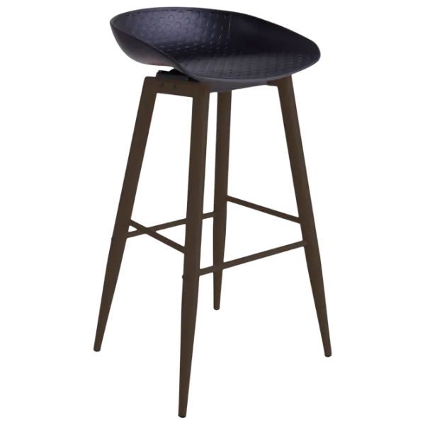 Scaun de bar DecoPrim Hector Plastic/ Metal/ Black photo 1 Scaun de bar DecoPrim Hector Plastic/ Metal/ Black photo 1