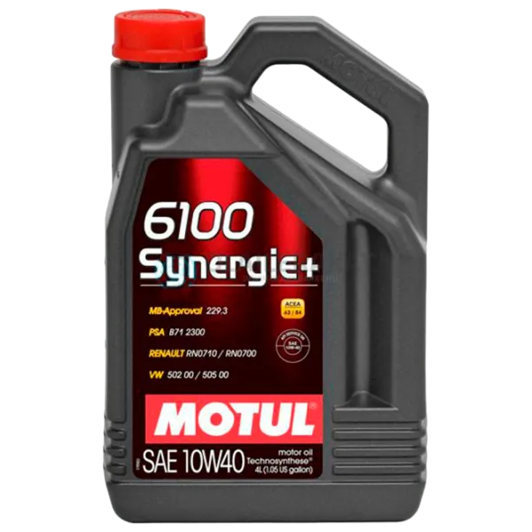 Моторное масло Motul 6100 Synergie+ 10W40 10W-40 4 л синтетическое photo 1