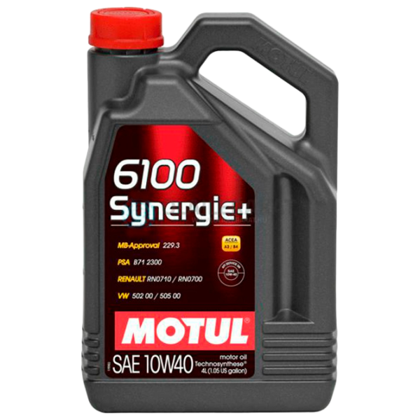 Моторное масло Motul 6100 Synergie+ 10W40 10W-40 4 л синтетическое photo 1