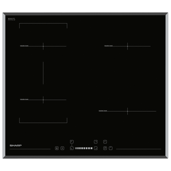 Plită încorporabilă cu inducție SHARP KH-6I27CS00-EU Vitroceramică/ Black photo 1