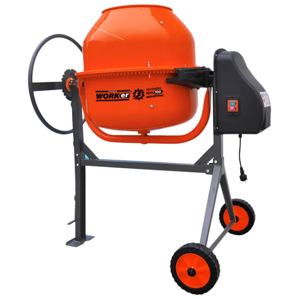 Бетономешалка Technoworker PCM200L 200 л 1350 Вт/ Оранжевый photo 1