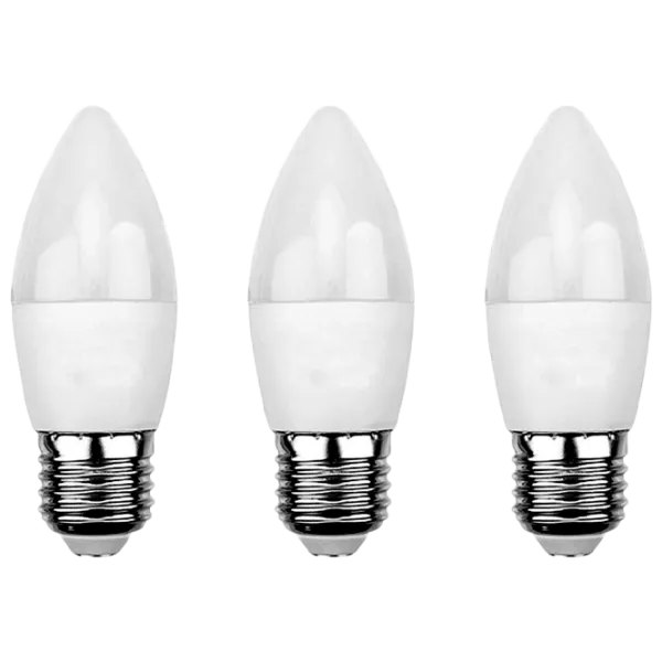 Комплект лампочек светодиодная Rexant C37 604-204-3 E27/ 11.5 Вт/ 6500 К/ 903лм/ White photo 1 Комплект лампочек светодиодная Rexant C37 604-204-3 E27/ 11.5 Вт/ 6500 К/ 903лм/ White photo 1
